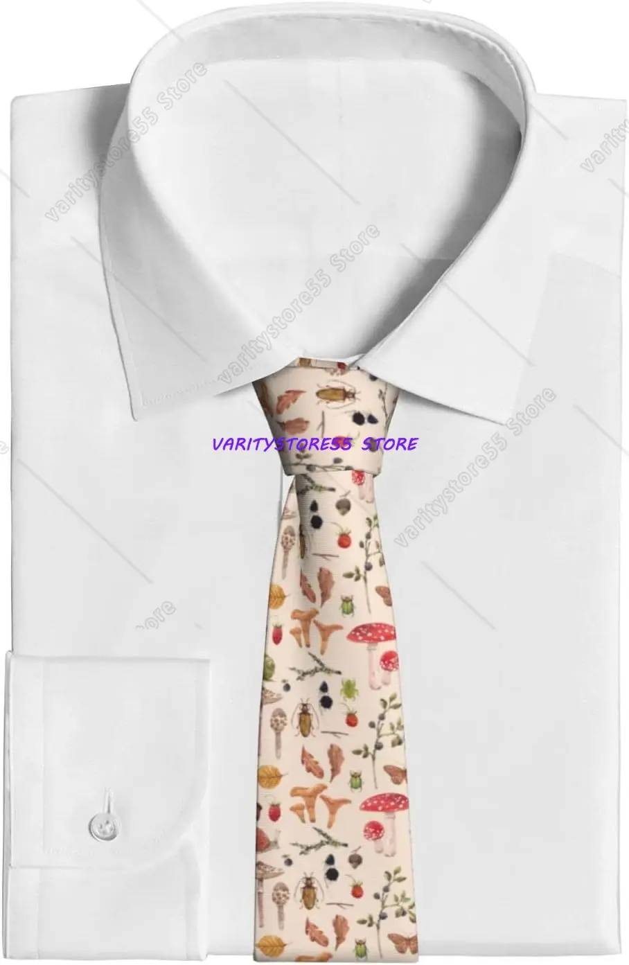 Mushrooms Snails Tie for Men Necktie for Wedding Groomsmen Missions Dances