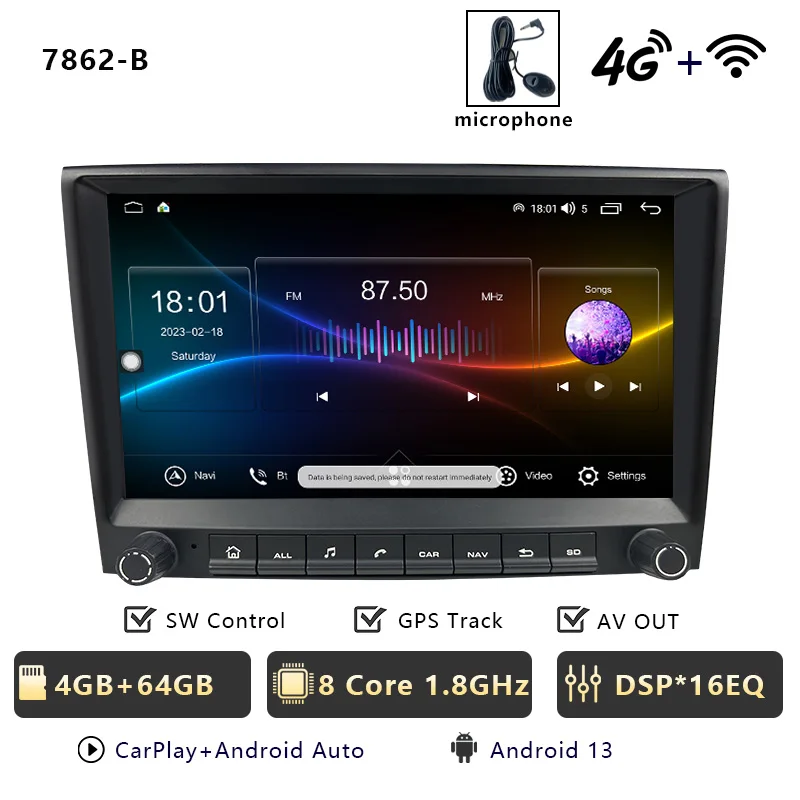CHSTEK Android 14 autoradio multimediaspeler voor Porsche Boxster 987 Cayman 911 997 Carplay autoradio WIFI 4G GPS BT head unit