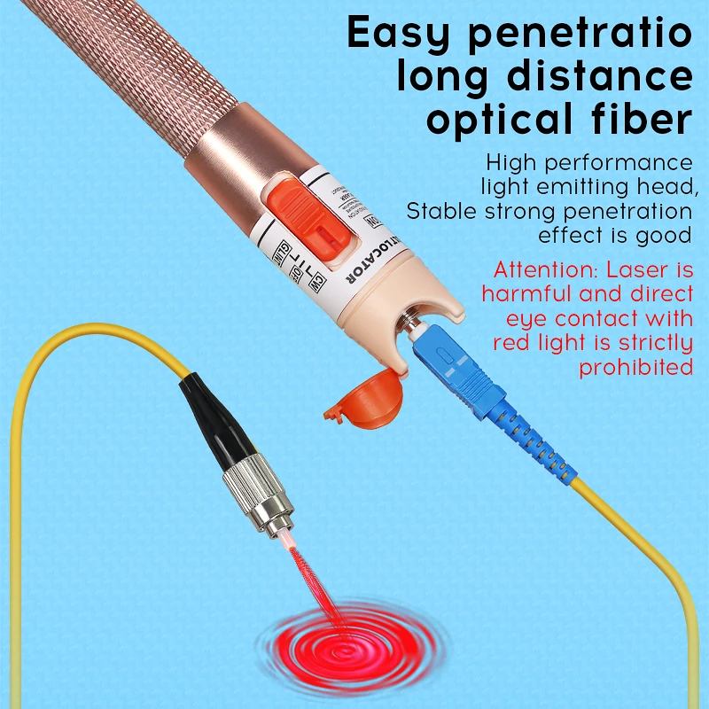 10/30/50/60/80MW Visual Fault Locator SC/ST/FC 2.5MM Interfaces VFL Optical Fiber Cable Tester FTTH Fiber Optic Testing Tool
