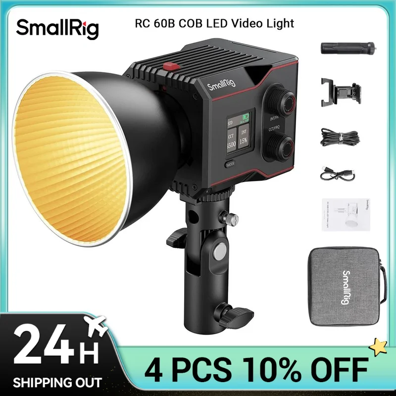 Smallrig RC 60B COB LED Video Light Lekka przenośna lampa fotograficzna COB LED do fotografowania, wideo 4376