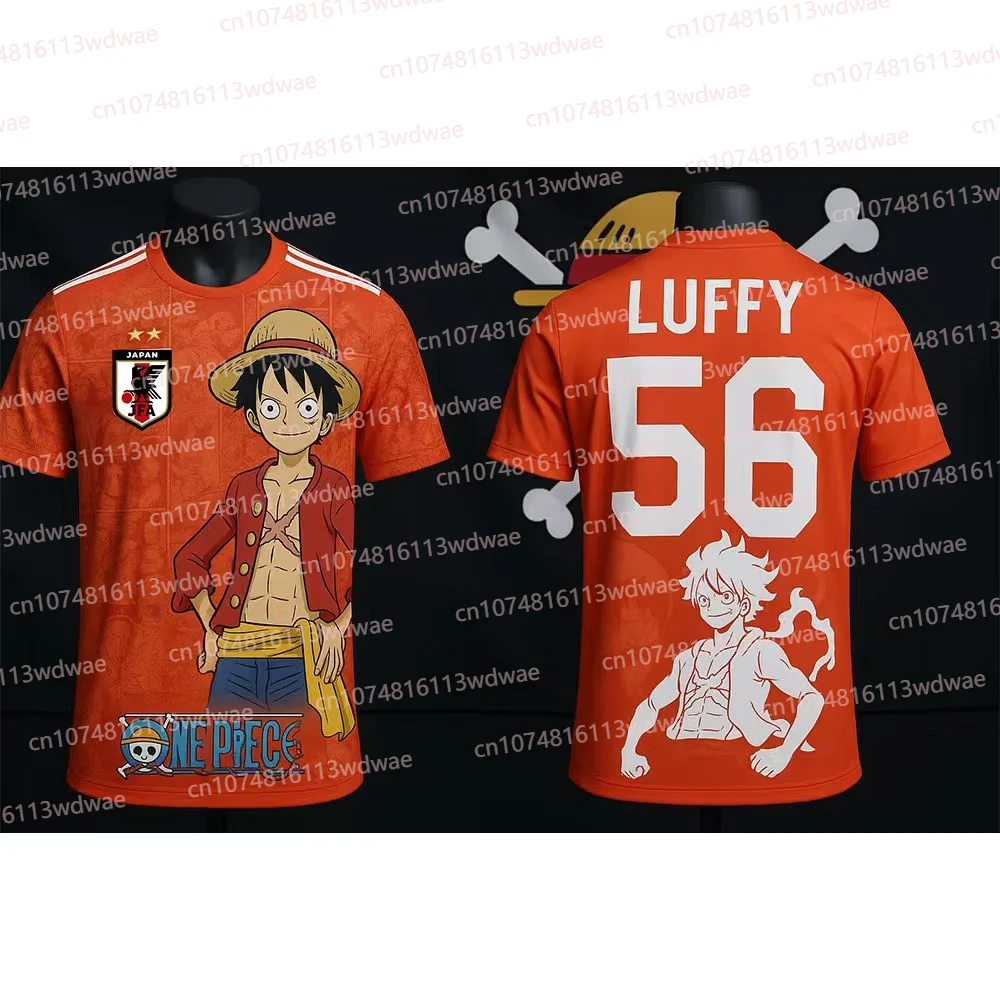 일본 축구 유니폼 2026 신상 원피스 애니메이션 축구 셔츠 5기어 루피 유니폼 스페셜 에디션 축구 유니폼 키트 어린이 티셔츠