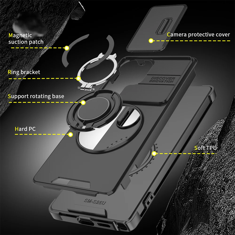Magnetic Car Mount Compatible Phone Case for Samsung Galaxy Flip 7 FE Flip 7 6 Z Fold 7 6 Cases Camera Lens Protection Fundas