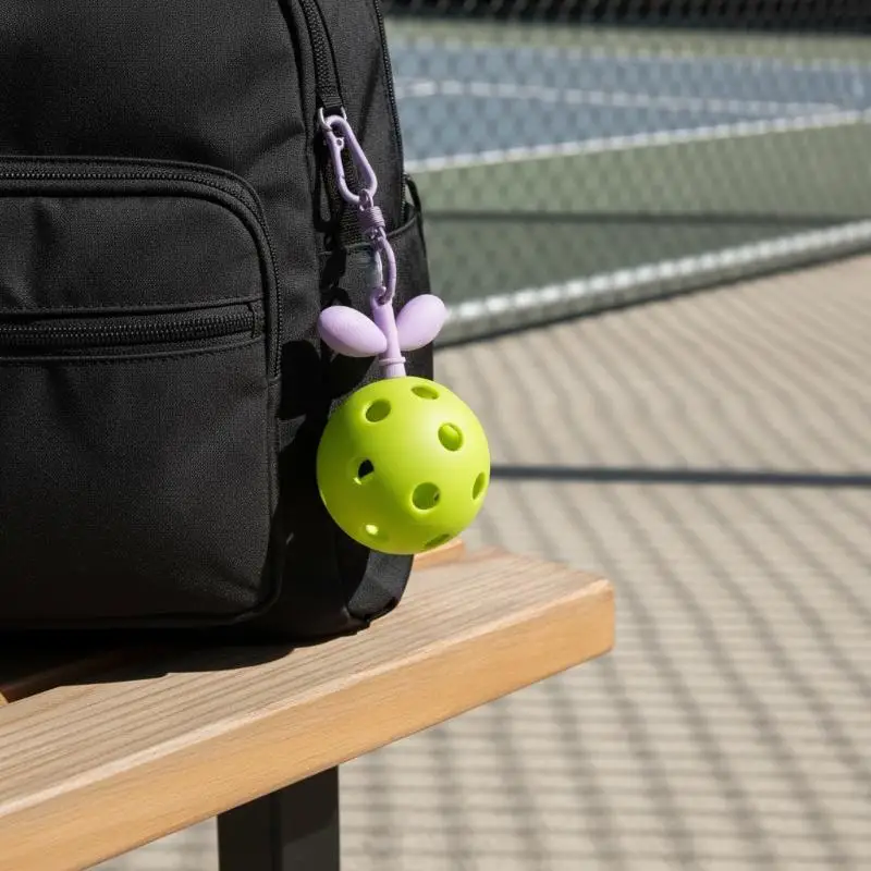 Mini Soft Pickleball Keychain Waterproof Backpack Hanging Ornament Funny Gift for Pickleball Players Birthday Gifts
