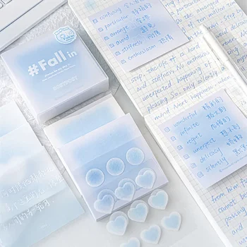 112 ورقة/صندوق Kawaii سكرابوكينغ مذكرة الوسادة التدرج الملونة القلب مذكرة الوسادة جميل القرطاسية مذكرة الوسادة مدرسة طالب اللوازم