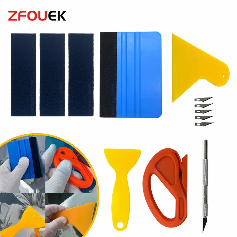 Neue Auto Film Wrap Tool Zfouek Kit Rakel Set Vinyl Schaber Cutter für Fahrzeug Fenster Tönung Auto Zubehör Verpackung Werkzeuge