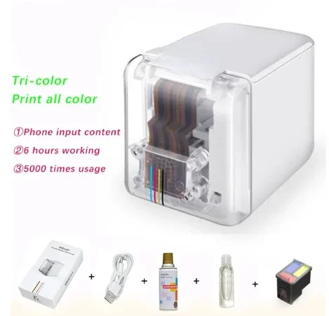 Hot Salesmini Portable Blue Tooth Android Handheld Inkjet Printer Smallest Digital Mobile Color Printer