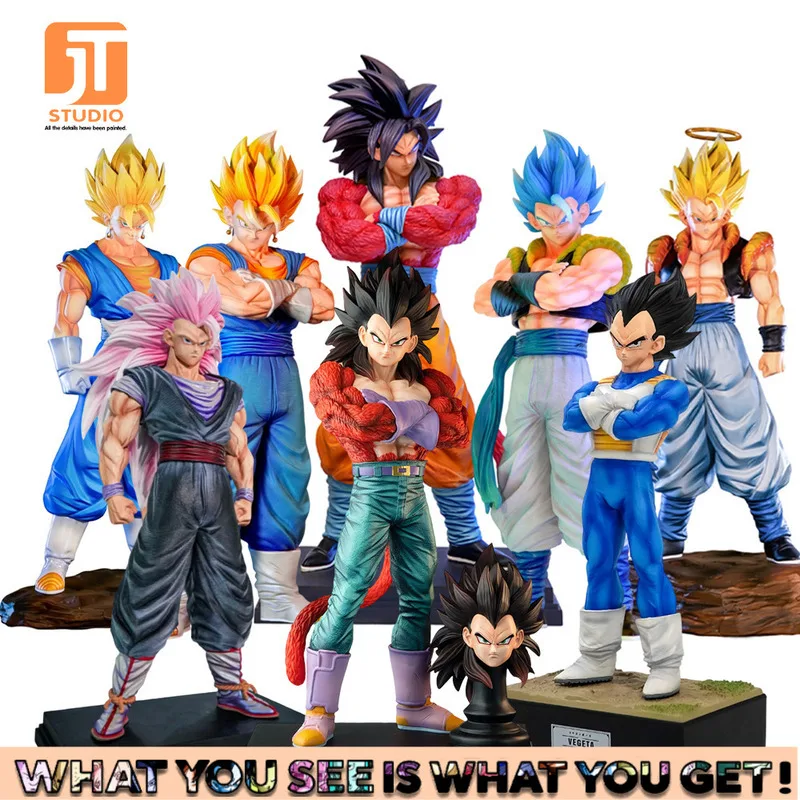 JT Studio Dragon Ball Z Goku Vegeta Gogeta SSJ1 SSJ2 SSJ4 SSJ3 Vegetto Dragonball Anime modelo figura GK estatua DBZ estatuilla Juguetes