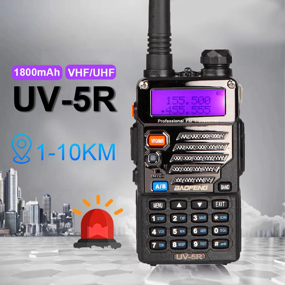 BAOFENG 5W UV-5R Doble Banda VHF/UHF 136-174MHz y 400-520MHz FM Radio Bidireccional Portátil Walkie Talkie