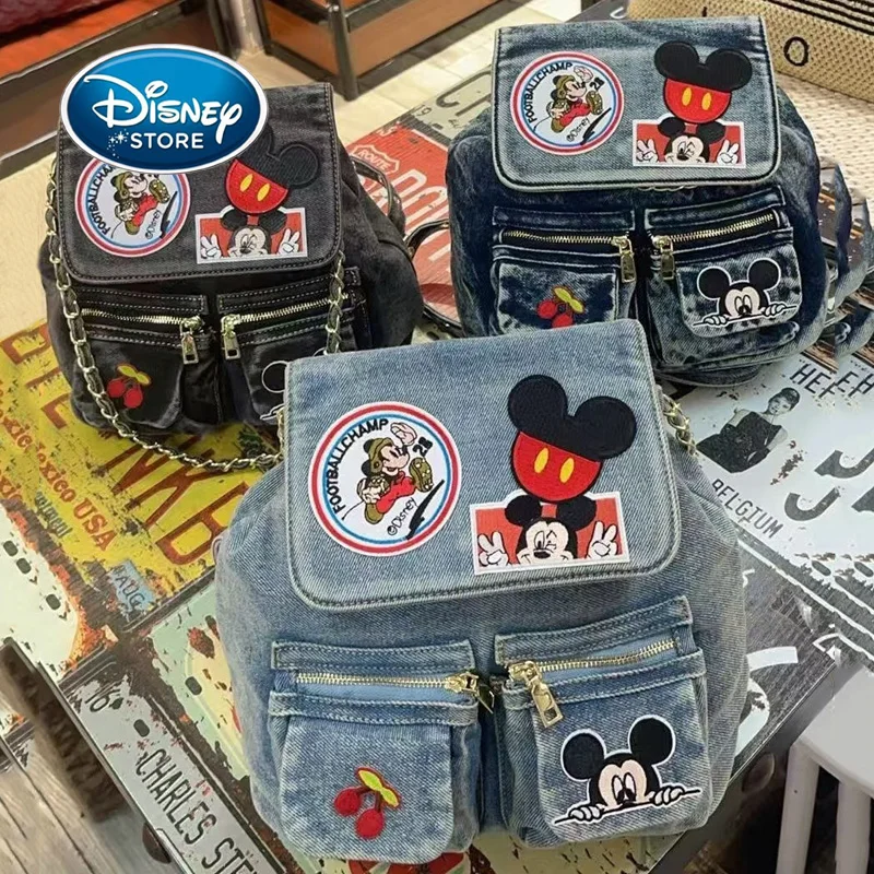 

Ковбойский рюкзак с Микки Диснеем, женская модная сумка через плечо, большая вместительная сумка для сращивания граффити