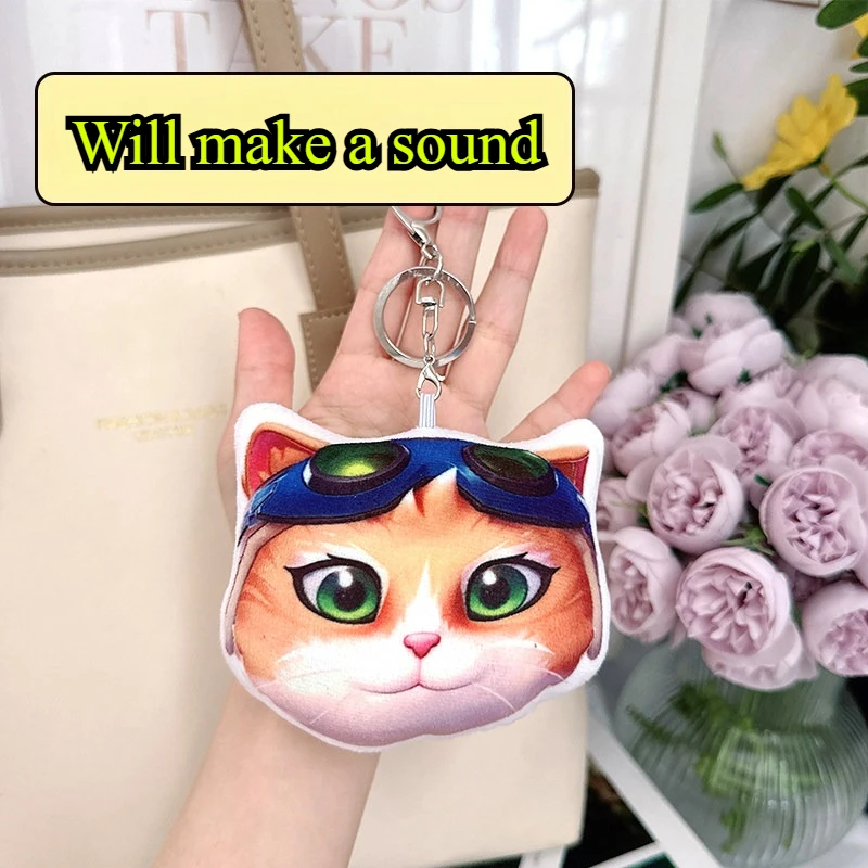 10cm Cute Pressing Can Make Sound Cosplay Overwatch 2 Jetpack Cat Plush Toys Keychain Anime Game Plushie Doll Bag Pendant Decor