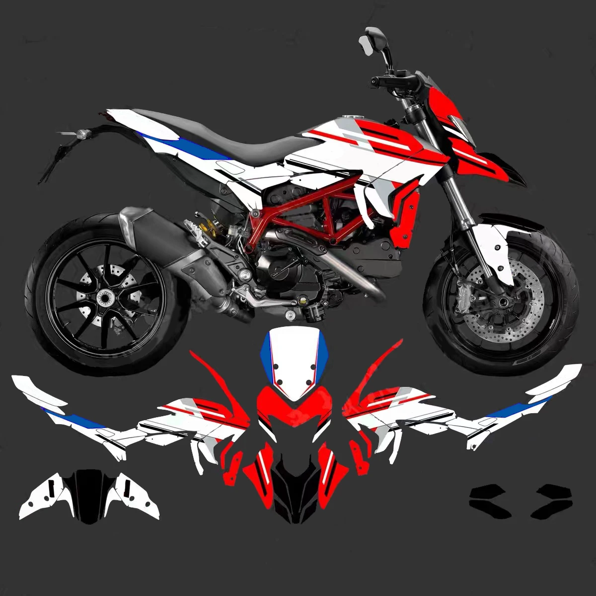 Kit grafico adesivo moto per Ducati Hyperstrada Hypermotard 821 2013 2014 2015 2016 decalcomania sfondo decorativo