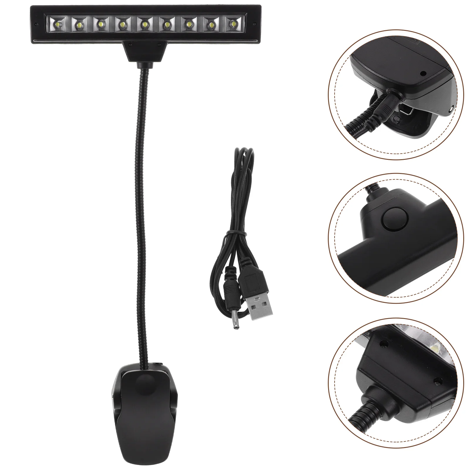 Piano Lamp for Upright Table Lamps Music Light Stand Rechargeable LED Black Child