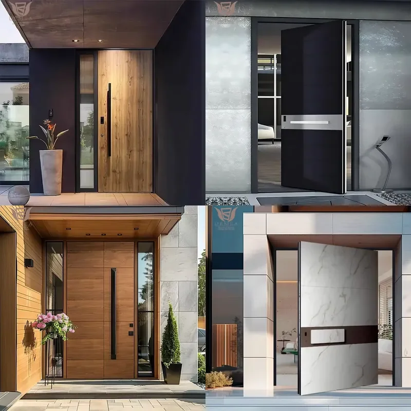 China Manufacturer Custom Entry Exterior Door Heavy Bulletproof Villa Main Entrance Wood Look Finish Cast Outdoor