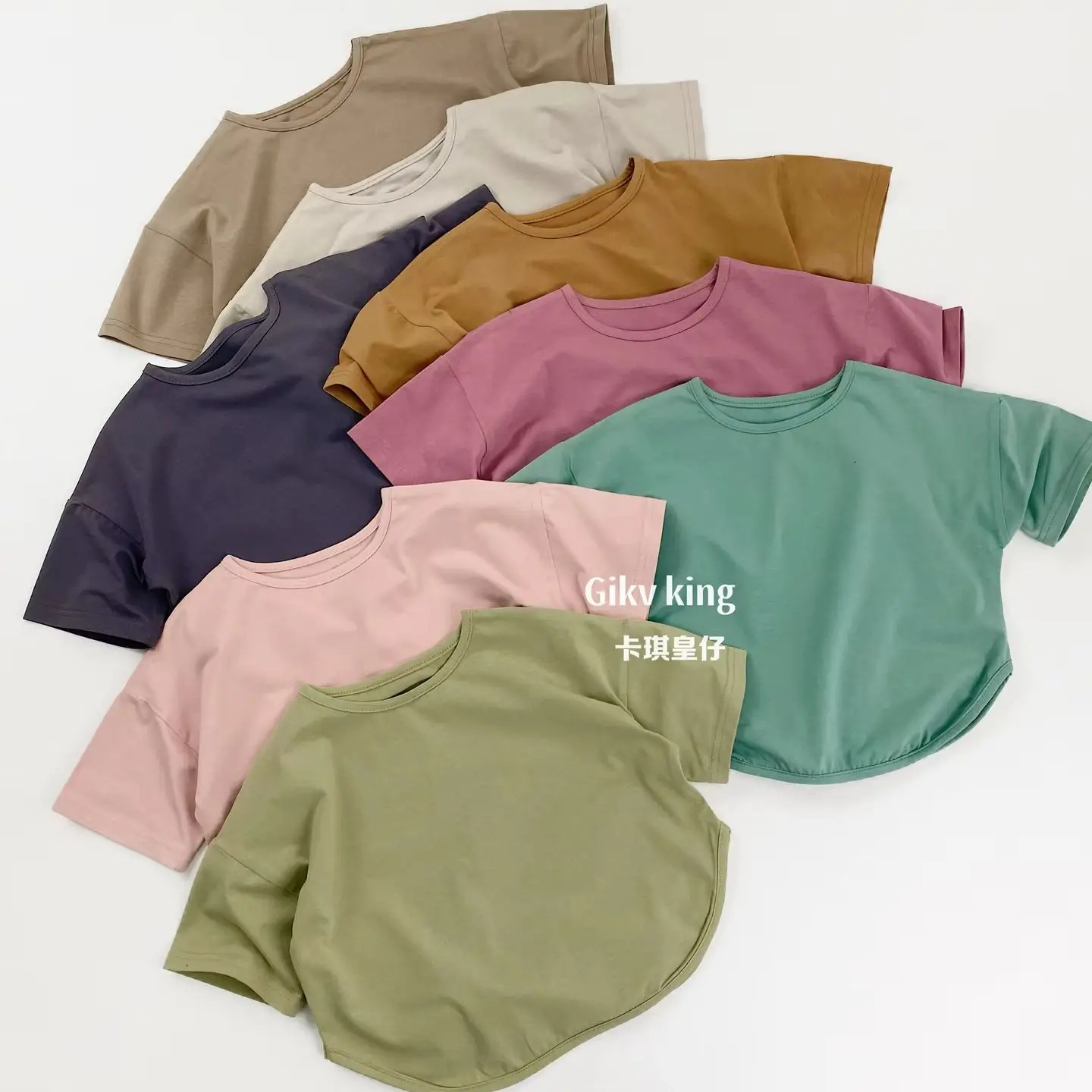 

2026 Summer New Children Short Sleeve T Shirts Solid Boys Simple Cotton Breathable Tee Baby Girls Casual Tops Kids Clothes