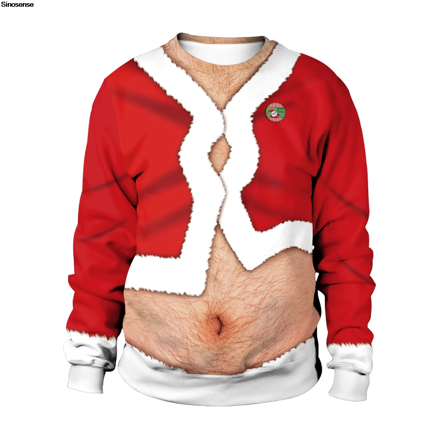 Men Women Xmas Sweatshirt 3D Funny Digital Print Ugly Christmas Sweater Couples Pullover New Year Eve Holiday Party Jumper Tops