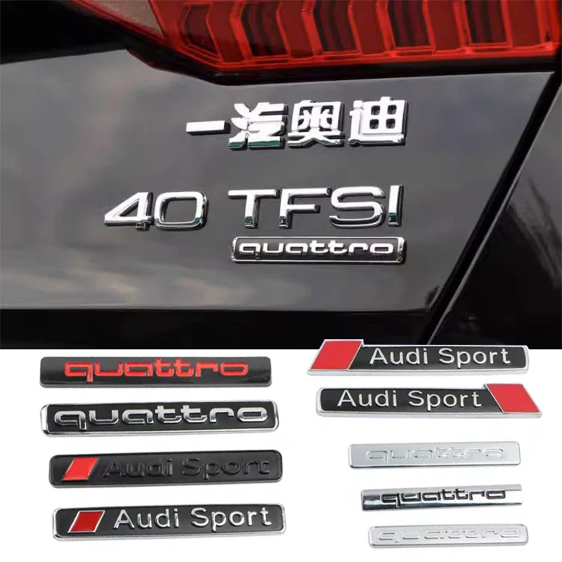 Car Decorative accessories Styling Metal Logo Body Trunk Sticker For Audi Quattro A3 A4 A6 A5 Q5 A1 Q7 Q3 TT S1 RS3 RS4 S3 S4 S5