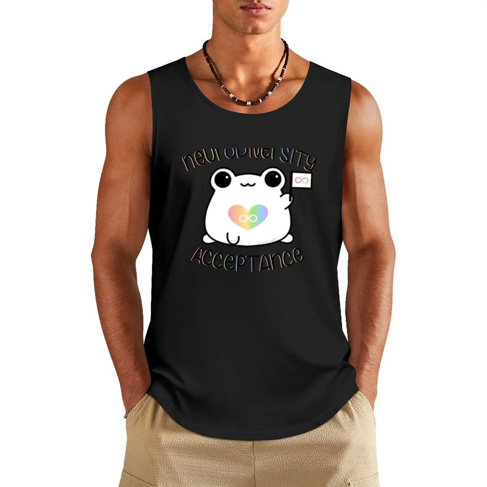 

Neurodiversity Acceptance Frog V2 Tank Top Vests Men's summer vest anime