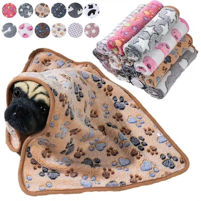 Warm Soft Fluffy Coral Fleece Pet Sleeping Blanket Dog Blanket Breathable Cat Cover Blanket Comfortable Dog Sleeping Sheet Mat