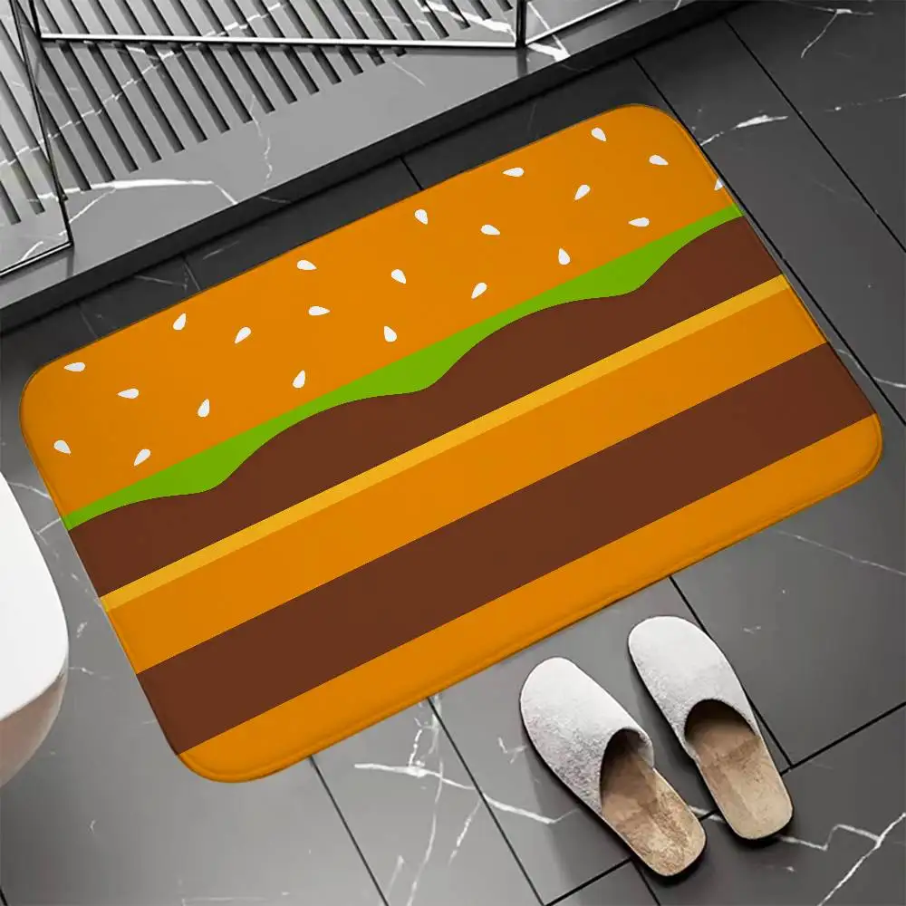 

Delicious Burgers Floor Mat Entrance Doormat Bath Mats Non-slip Mat Carpets Carpet Entrance of House Custom Kitchen