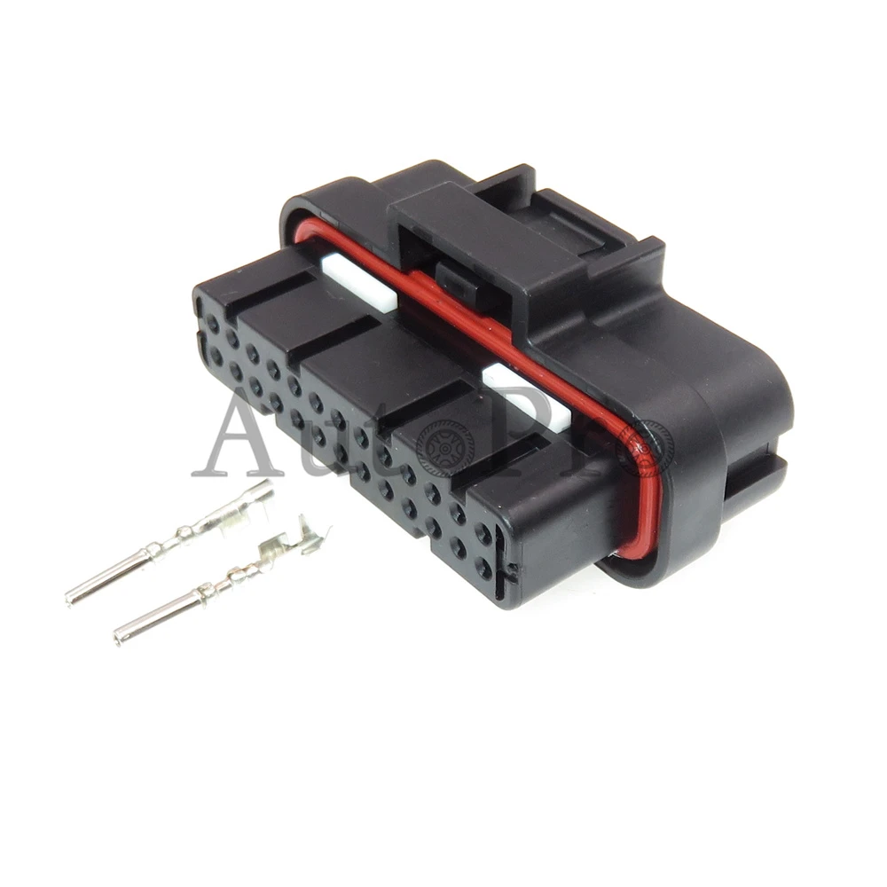 1 Set 26 Hole AC Assembly Auto Waterproof Socket with Terminal 1473712-1 1473712-2 Automobile Computer ECU Cable Connector