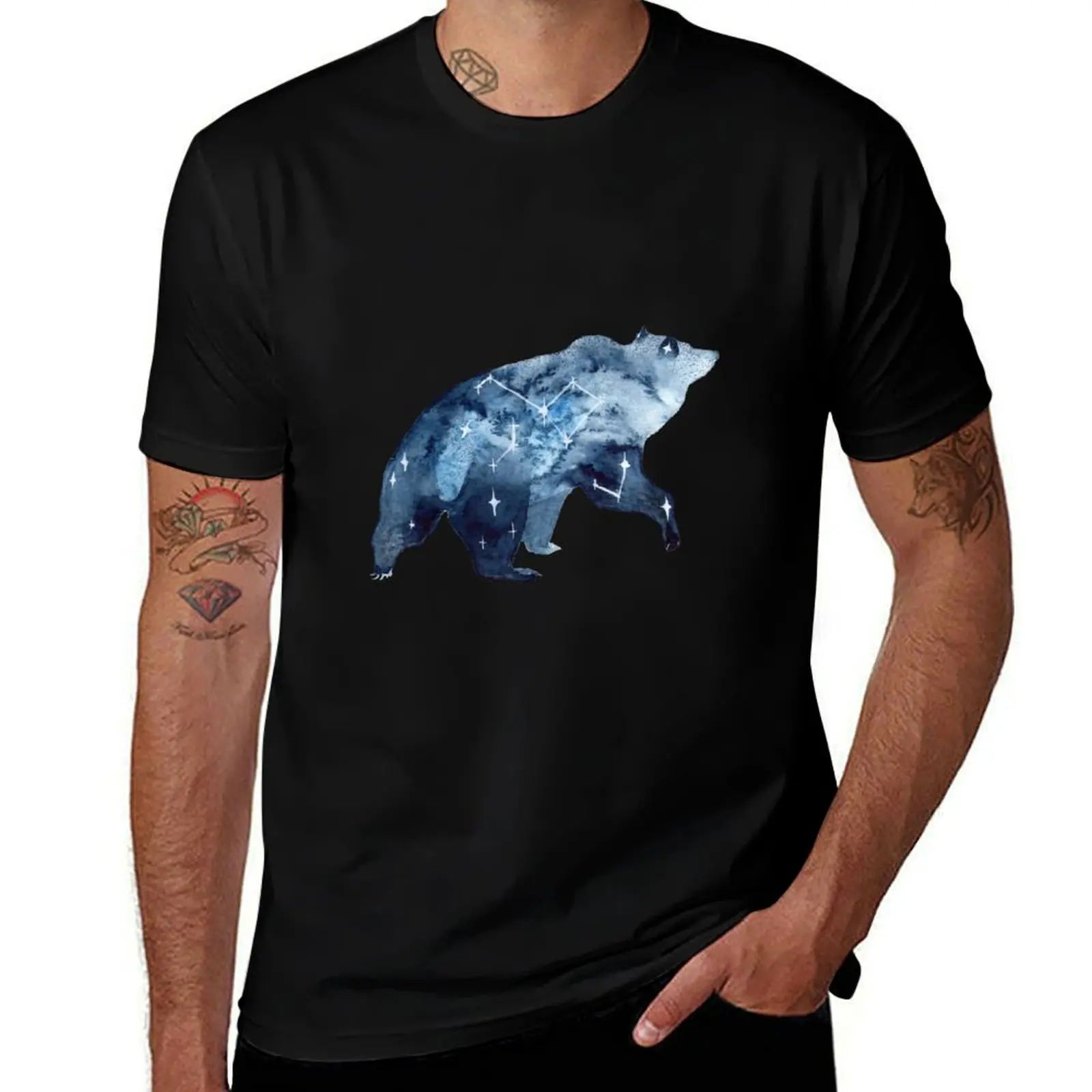 Starry Bear T-Shirt Summer Fashion Casual Tee Shirt T-Shirt