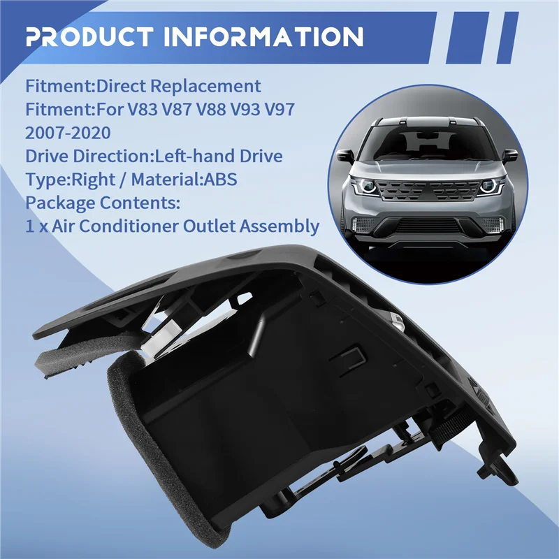 

Car Dashboard A/C Air Conditioner Outlet Assembly For Mitsubishi Pajero V83 V87 V88 V93 V97 2007-2020 LHD