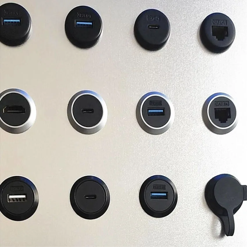 1PCS D Type Chassis Connector Type C Female to Female USB-C Converter Adapter Type-C Panel Mount DIY Jack with Dust Cover