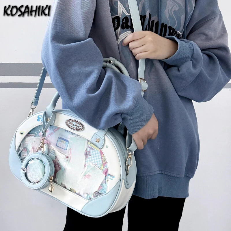 

Patchwork Contrast Color Kawaii Shoulder Underarm Bag Transparent All Match Ins Ita Bags Women Y2k Aesthetic Purses and Handbags