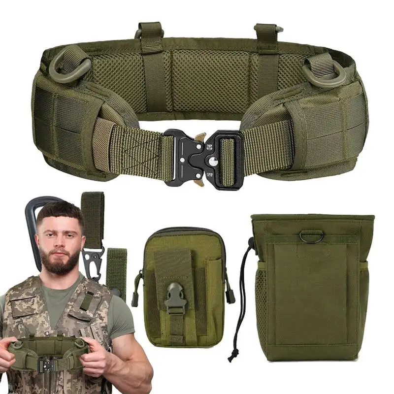 Battle Belt 8pcs Padded Nylon Belts Comfortable Tool Waist Security Duty Utility Belt Multifunctional Security Guard Padded