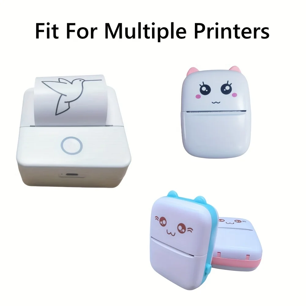 5 Rolls White Matte Thermal Paper 57mm 70gsm Biodegradable Refills for Mini Printers & Ink-Free Cameras, Eco-Friendly Photo Roll