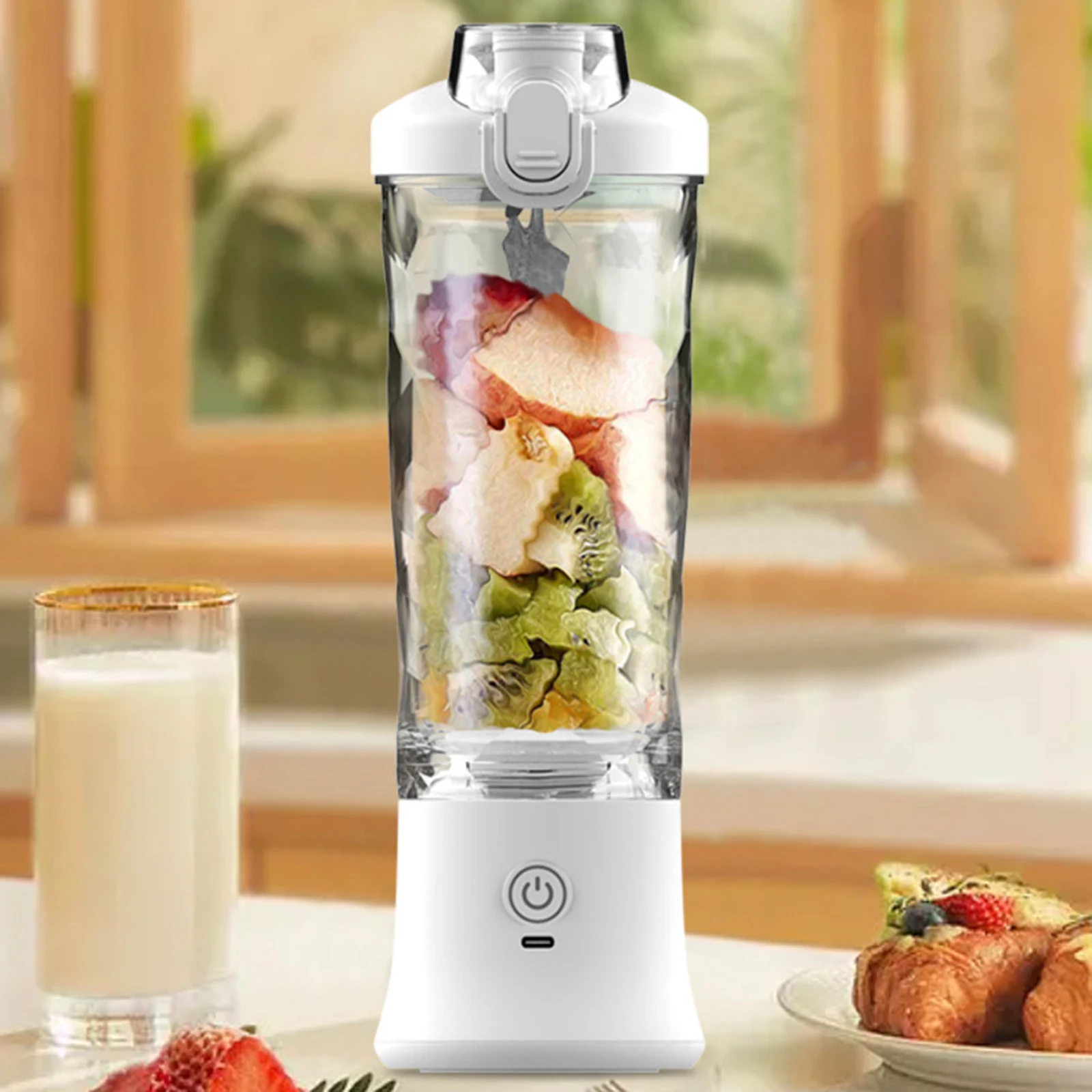 

Kitchen Blender Shakes and Smoothies 6 Blades Detachable Cup Summer Protable Rechargeable with 20Oz/600Ml Bpa Free Blender Cups