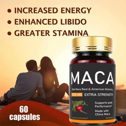 Maca -60 pieces of organic jelly, Peru Genmaca, 100% pure, non-transgenic, supporting reproductive health, Energizer-36000mg nat