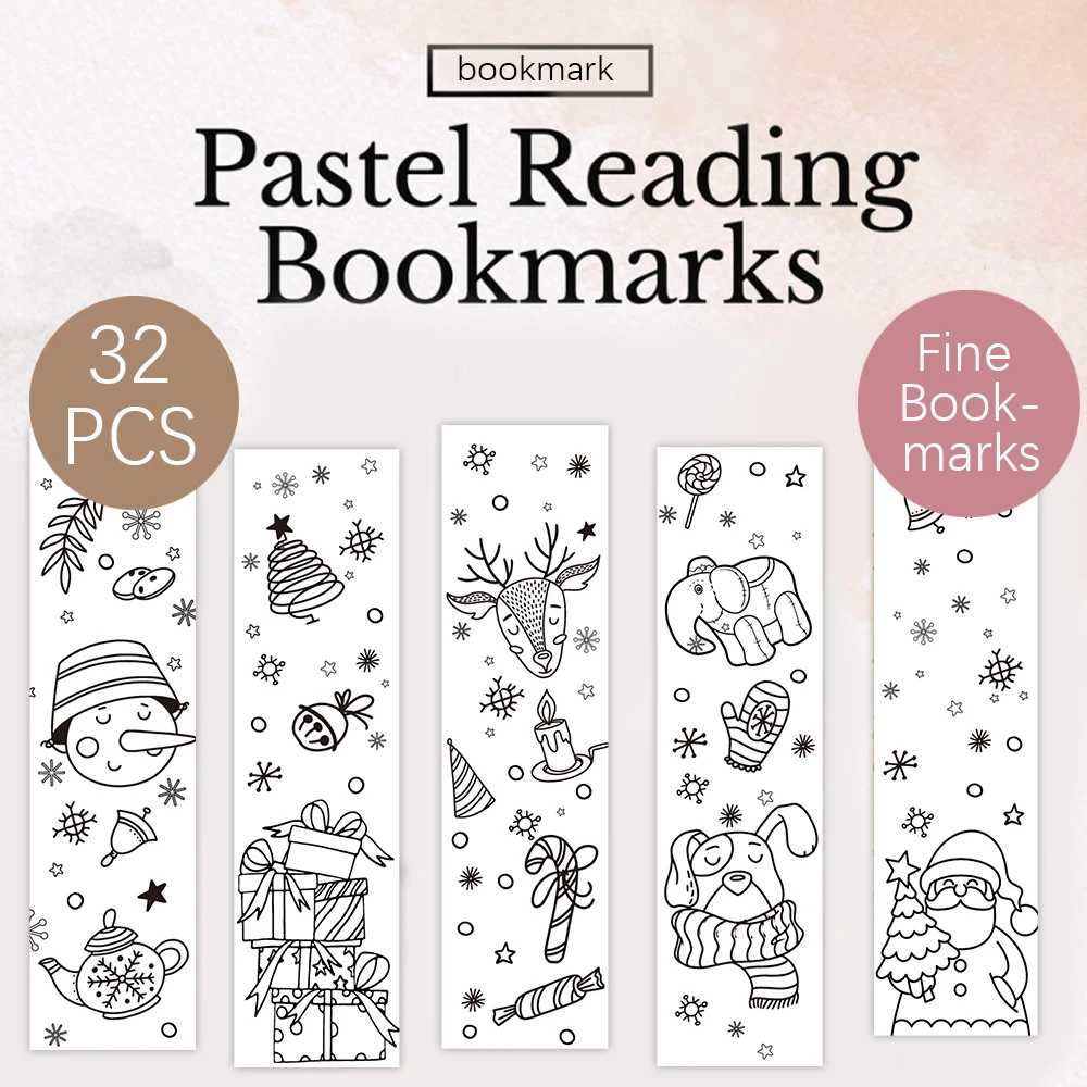 32, Coloring Bookmarks, Back to School Season, Christmas, Halloween, Teacher's Day, Suitable for Readers and Birthday Gifts.