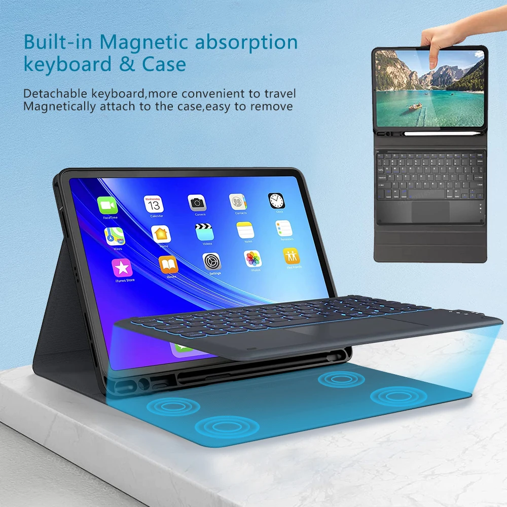 For iPad 9th 10th Generation Keyboard Case Magic Cover iPad Pro 12 9 11 Inch 7th 8th Air 5 4 Mini 6 10.2 Case with Keyboard