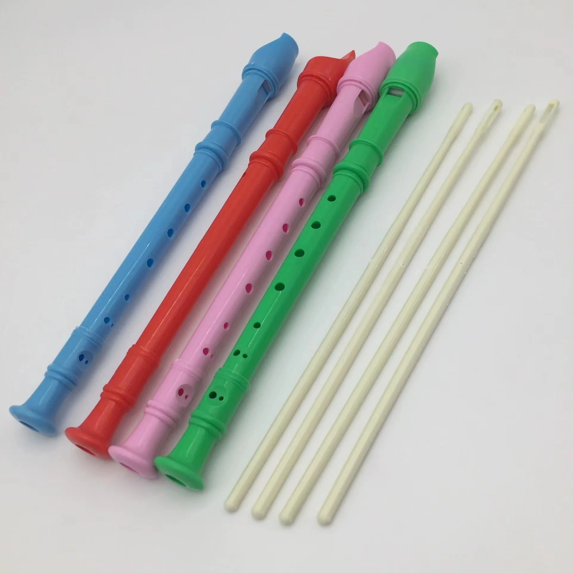 8 Holes Plastic Flute G Key Colourful Woodwind Instrument Random Color For Beginner Music Lesson Children Toy With Clean Stick