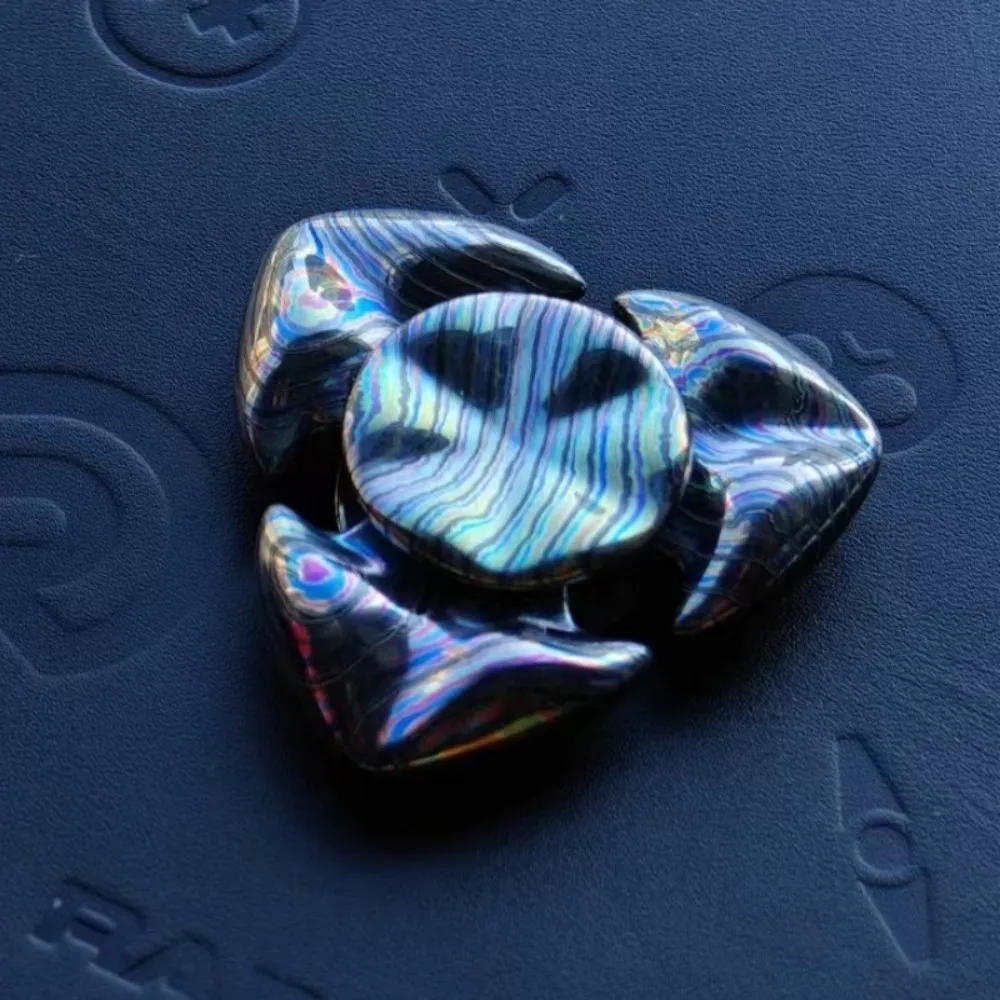 Diseño de lluvia EDC calamar XL Fidget Spinner Timascus Zircuti Damasco Gyro tres hojas Fidget Spinner juguete para aliviar el estrés