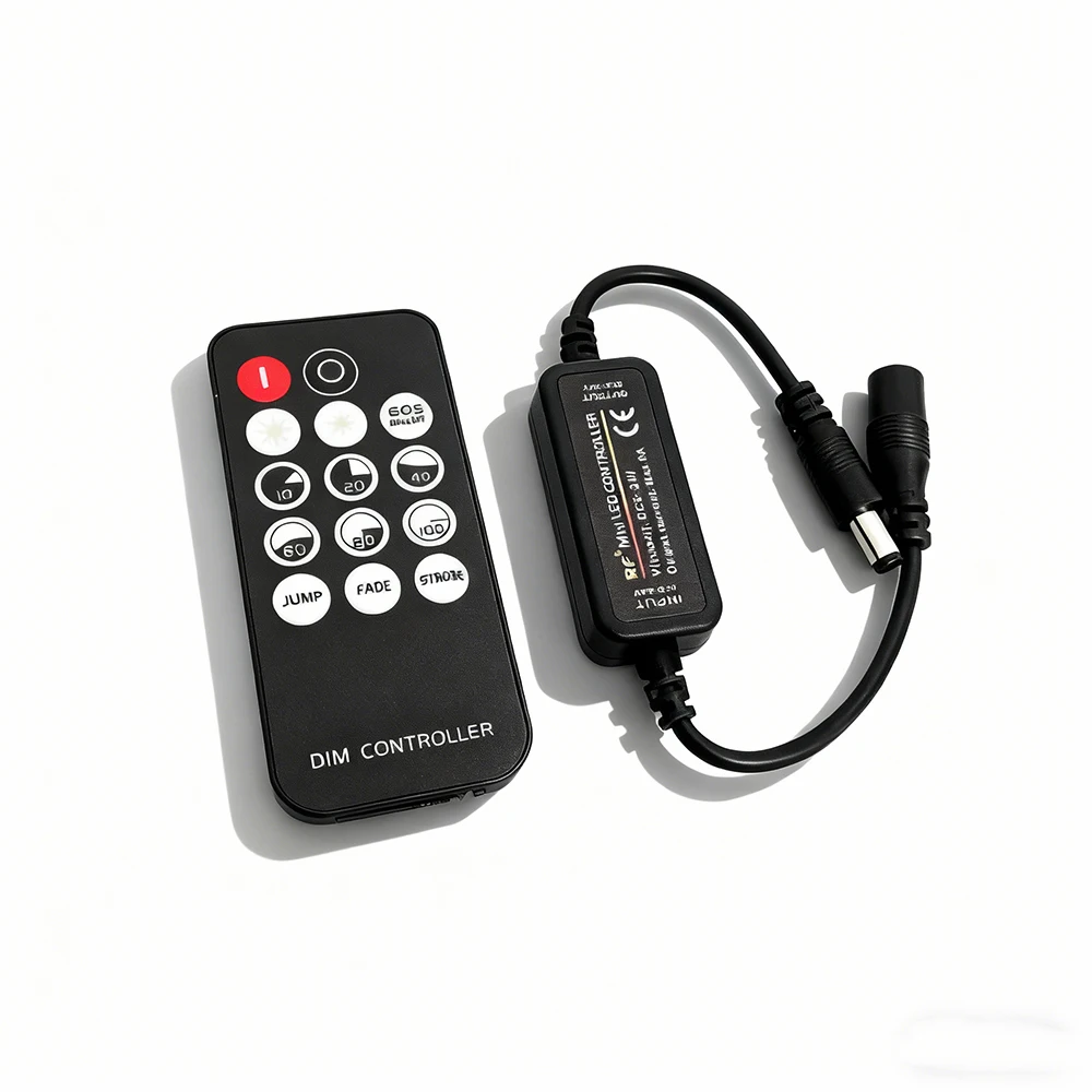 

DC5-24V 6A LED Dimmer Wireless RF Remote Control 14 Keys for 5050/2835/COB LED Strip Light Mini PWM Dimming Switch Adjustable