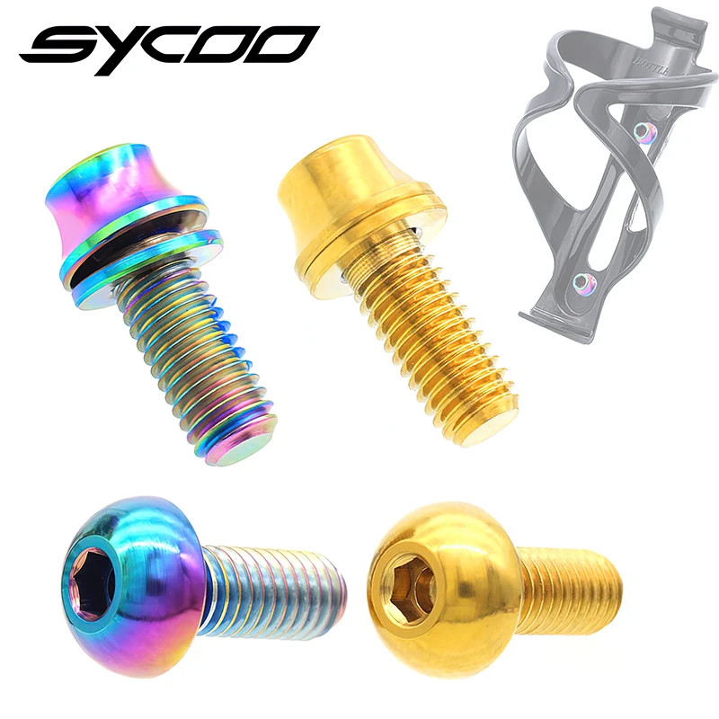

Titanium Water Bottle Mount Screws M5x12 CNC TC4 - PVD Coated Bike Bolts with Washer 2pcs 3 Colors