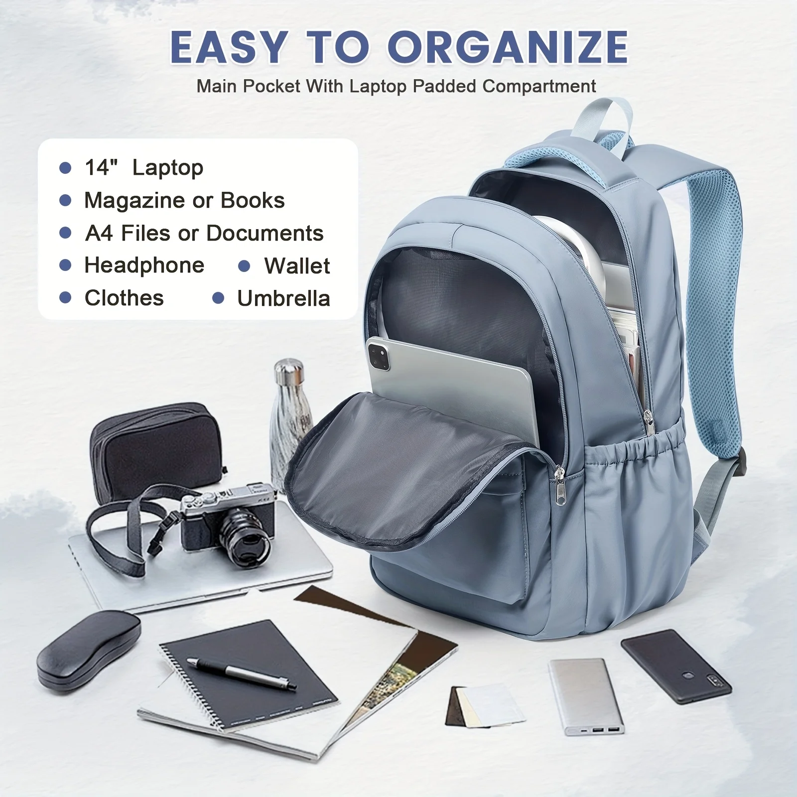 Rucksack für weibliche College-Studenten, High-School-Mädchen, Mittelschulmädchen, vielseitig, geeignet für Jungen, täglicher Gebrauch im Freien. – Detail 4