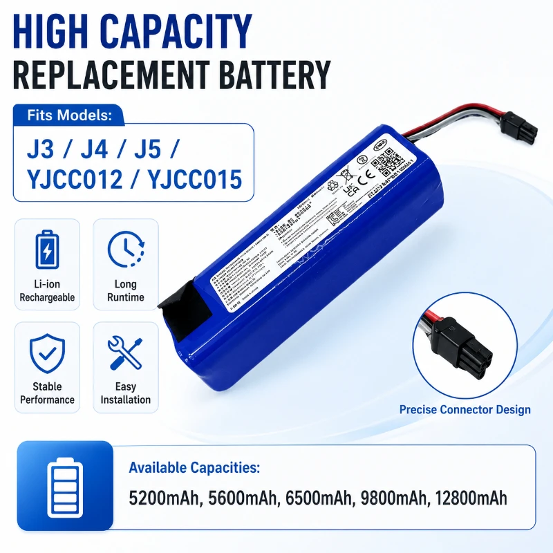 128ah Is Suitable for Yunjing J3 J4 J5 Sweeping and Mopping Integrated Robot YJCC012 Vacuum Cleaner YJCC015 Battery