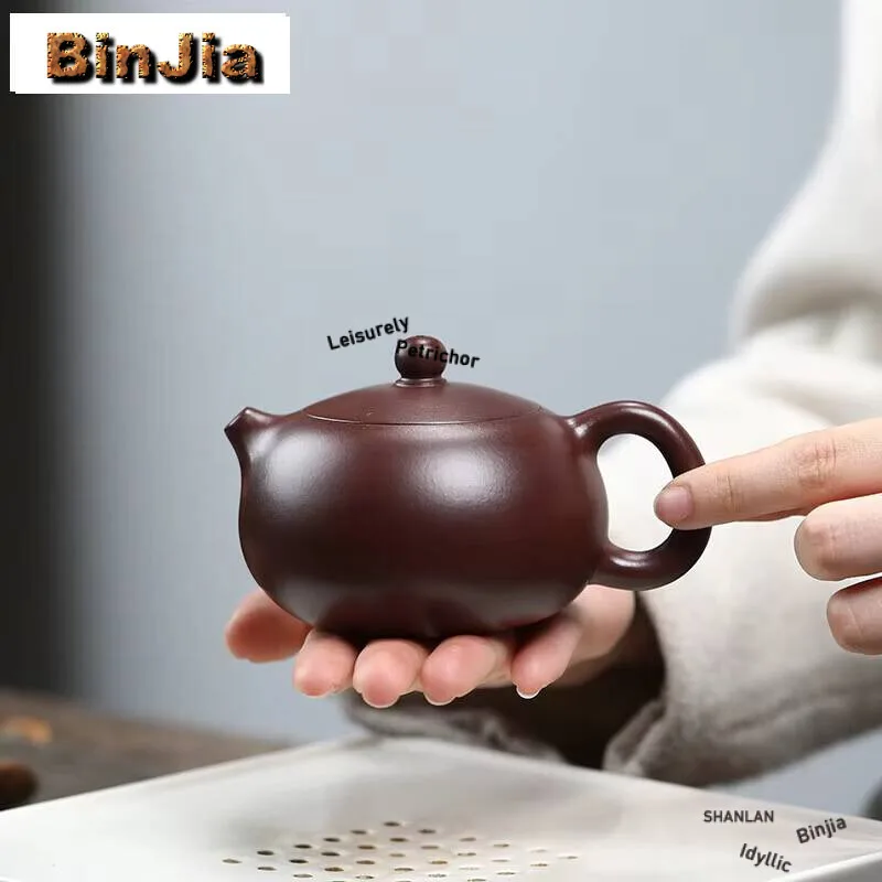 

190 мл подлинные фиолетовые глиняные чайники Исин ручной работы Xishi горшок сырой руды Чжу грязевой чайник с ситечком Чайный сервиз Zisha украшения ремесло
