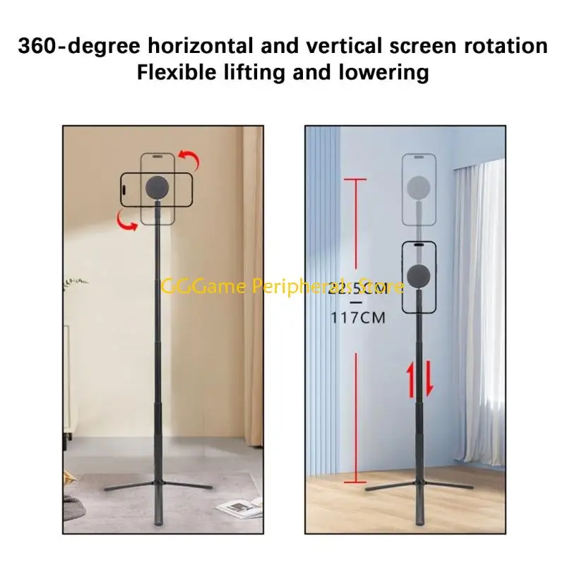 Suporte magnético para telefone U55B com cabeça esférica 17 mm e adaptador rosca 1/4 para fixação segura