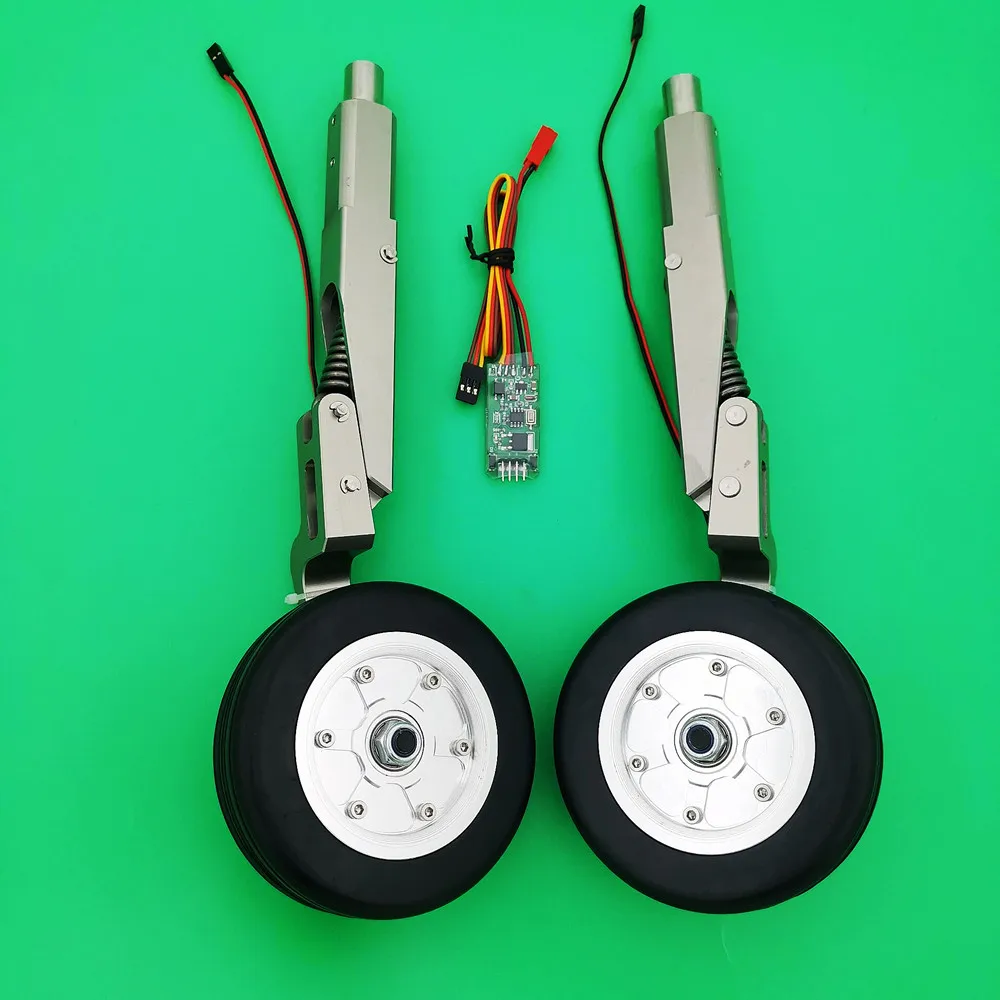 CNC Anti Vibration Landing Gear with 102MM electric brake wheel for rc airplane turbine jet 25 to 35KG class