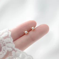 Lovely Tiny Pearl Stud Earrings Cartilage Piercing Jewelry for Women Girl