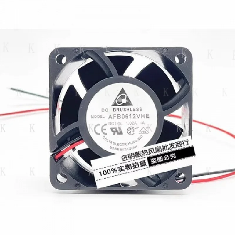 

C for Delta AFB0612VHE 6038 DC12V 1.02A 6CM 2-Wire DC High Airflow Cooling Fan