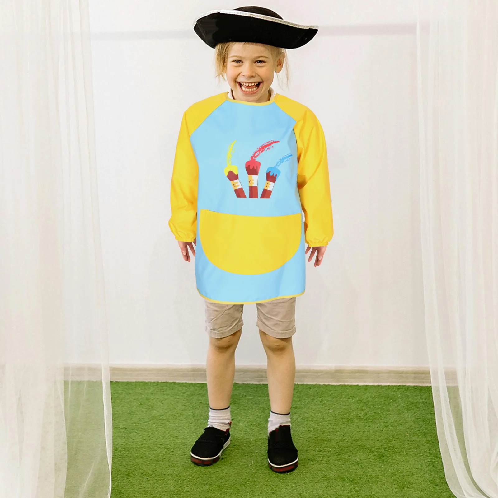 Art Smocks مقاوم للماء بأكمام طويلة قابل للتعديل، مآزر رسم مناسبة للحرف اليدوية، فستان فني بأكمام طويلة #3