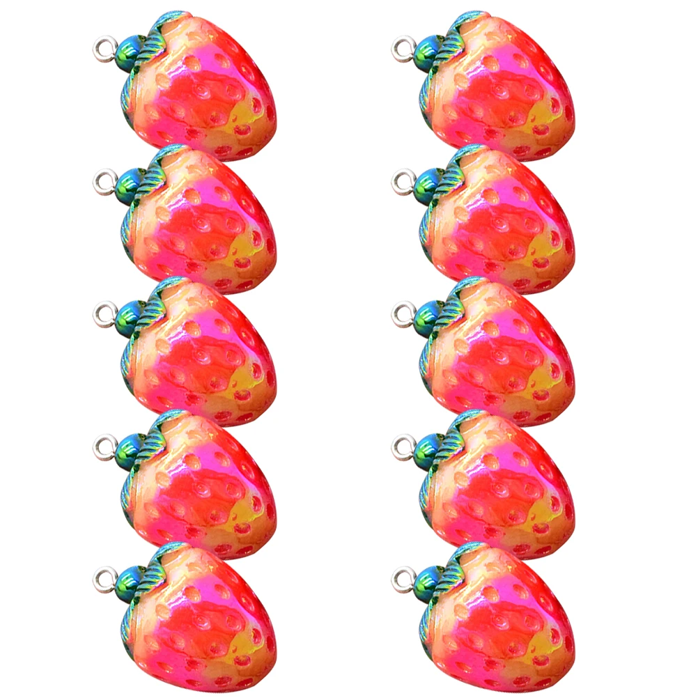 

10 Pcs Charms for Necklaces Strawberry Fruit Jewelry Strawberries Accessories Resin