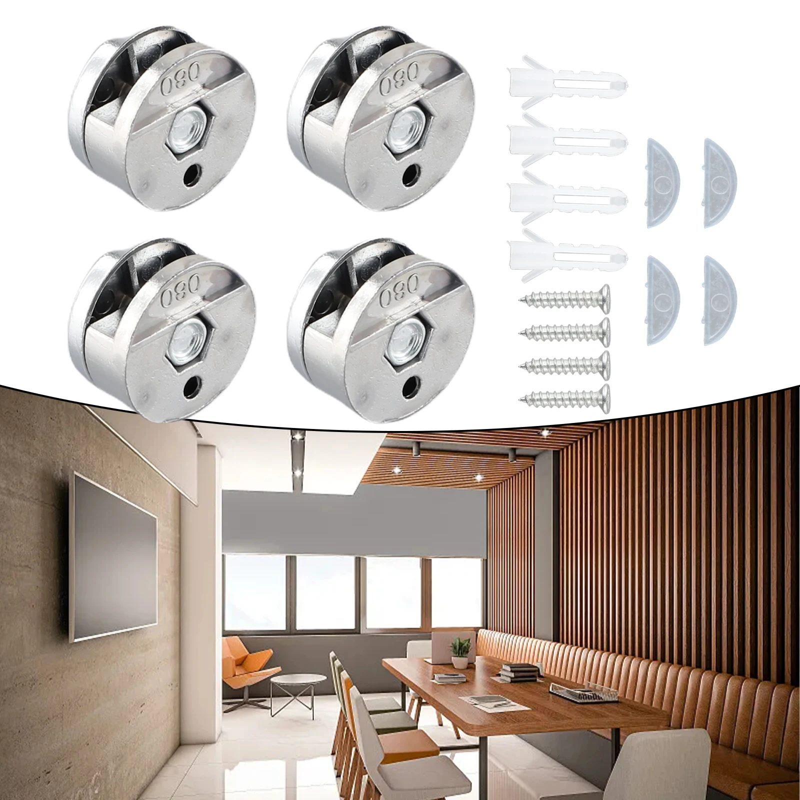 4 Set Morsetto per vetro Clip per specchio da bagno Hardware per appendere specchio Clip per supporto per specchio Specchio da appendere per hotel per la casa