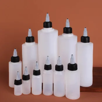 10-200ml squeeze bottle semi-transparent gel cap pointed nose extruded plastic soft bottom painting ink setting split wholesale