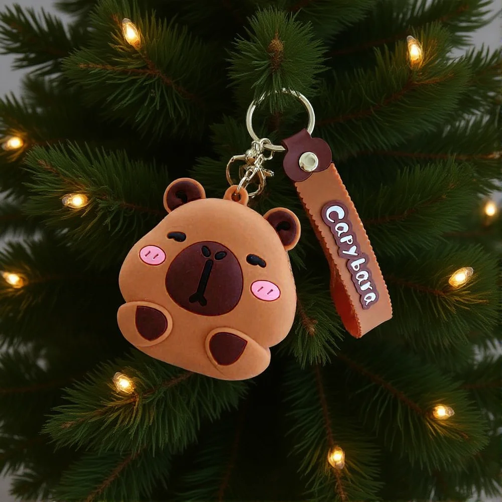 لطيف سيليكون كابيبارا محفظة نسائية للعملات المعدنية حقيبة تخزين صغيرة المفاتيح محفظة صغيرة الإبداعية قلادة حقيبة سماعة الاذن حقيبة معلقة الديكور